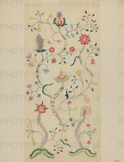 Crewel Embroidery, c. 1936. Creator: Fanchon Larzelere.