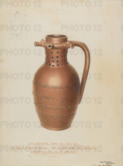 Trick Drinking Mug, c. 1936. Creator: James M. Lawson.