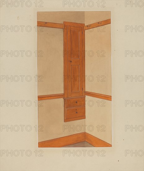 Shaker Built-In Cupboard, c. 1938. Creator: John W Kelleher.