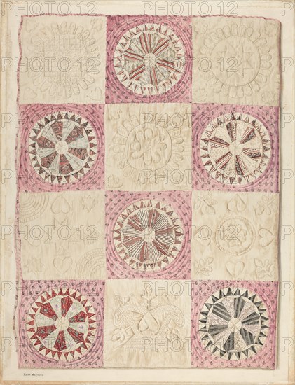 Wheel of Fortune Quilt, c. 1940. Creator: Edith Magnette.