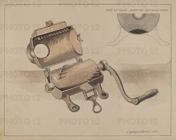 Sausage Grinder, 1936. Creator: J. Howard Iams.