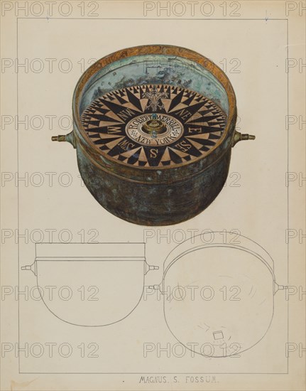 Ship's Compass, c. 1937. Creator: Magnus S. Fossum.