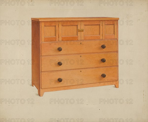 Shaker Chest of Drawers, c. 1937. Creator: John W Kelleher.