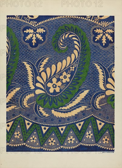 Skirt - Border Design, c. 1937. Creator: Randolph F Miller.