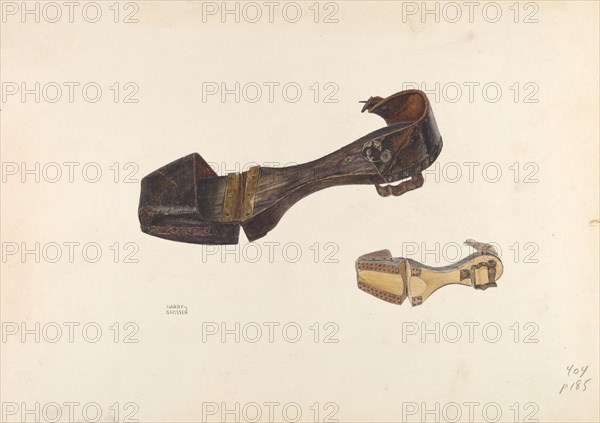 Woman's Clogs, c. 1938. Creator: Harry Grossen.