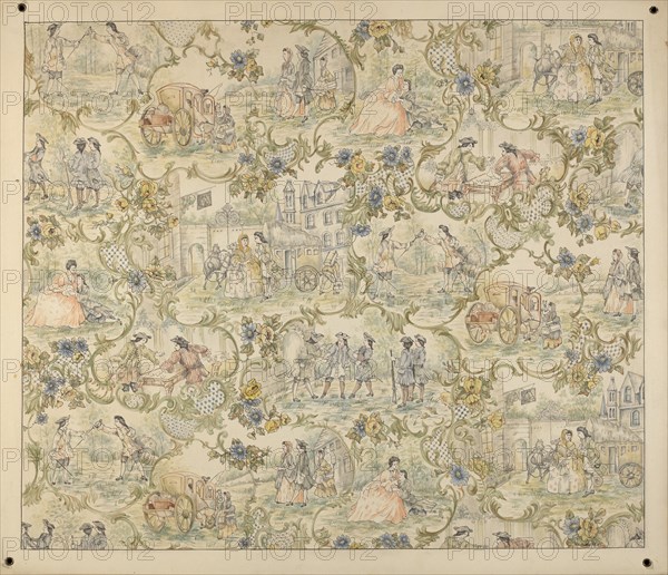 Wall Paper Design, c. 1939. Creator: Henry Meyers.