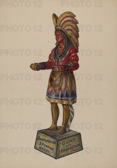 Cigar Store Indian, c. 1936. Creator: Walter Hochstrasser.