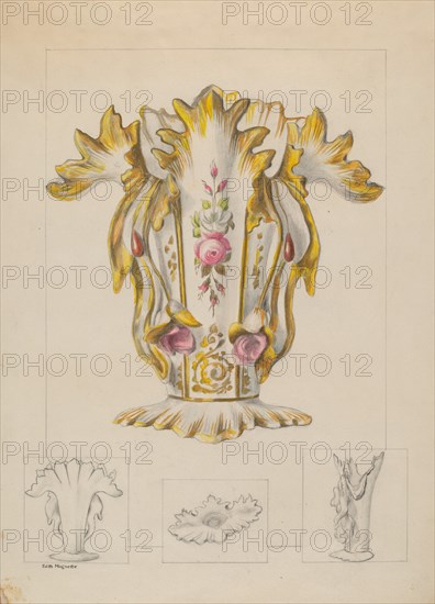 Porcelain Vase, c. 1936. Creator: Edith Magnette.