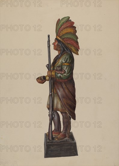 Cigar Store Indian, c. 1936. Creator: Walter Hochstrasser.