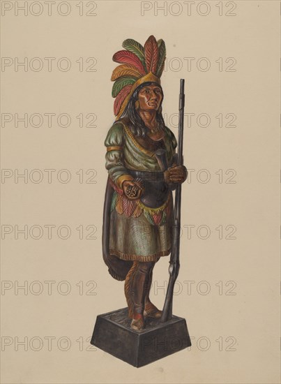 Cigar Store Indian, c. 1936. Creator: Walter Hochstrasser.