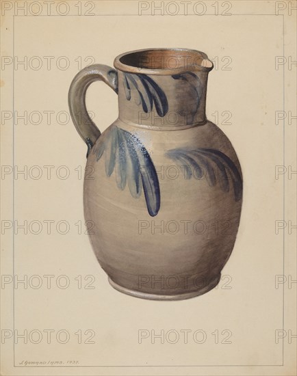 Batter Pitcher, c. 1937. Creator: J. Howard Iams.