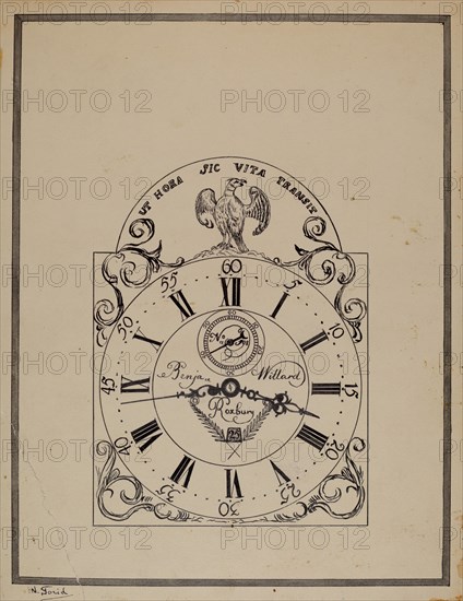 Clock, c. 1938. Creator: Nicholas Gorid.