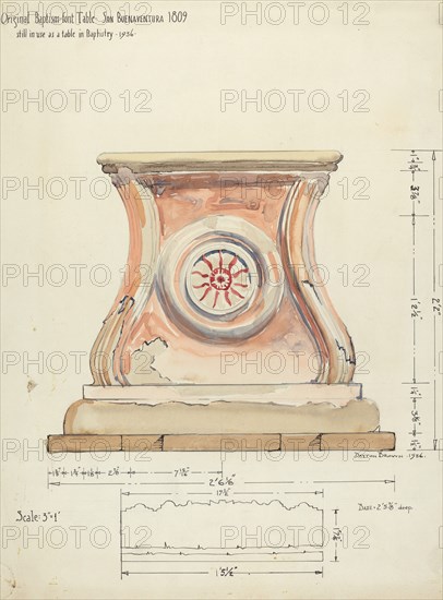 Stand for Baptismal Font, 1935/1942. Creator: Edward Jewett.