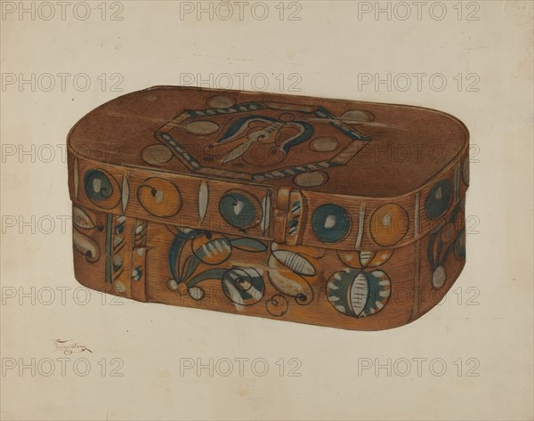 Pa. German Cap Box, c. 1941. Creator: Rolland Livingstone.