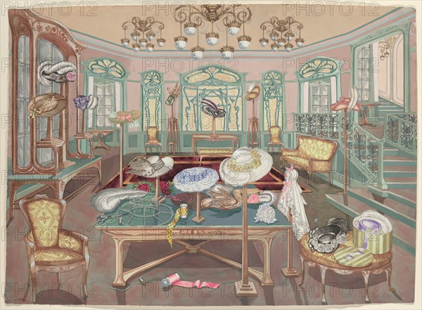 Millinery Shop, 1905, 1935/1942. Creator: Perkins Harnly.