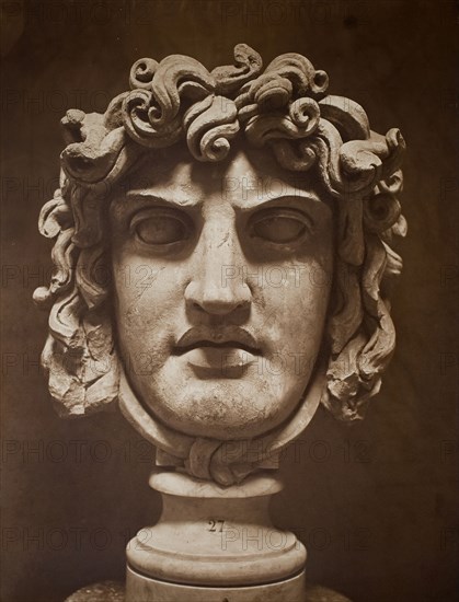 Mask of Medusa (Masque de Méduse), 1862. Creator: Adolphe Braun.