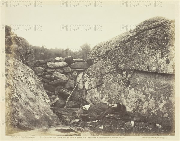 Home of a Rebel Sharpshooter, Gettysburg, July 1863. Creator: Alexander Gardner.