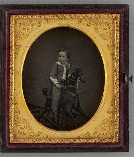 Untitled (Portrait of a Child on a Rocking Horse), 1862. Creator: Alexander Hesler.