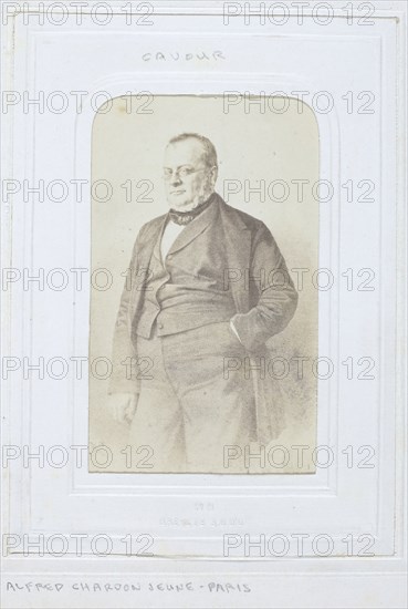 Camillo Benso, Count of Cavour, 1860-69. Creator: Alfred Chardon.