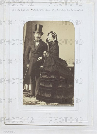 Eugenie Marie de Montijo de Guzman and Napoleon III, 1860-69. Creator: André-Adolphe-Eugène Disdéri.