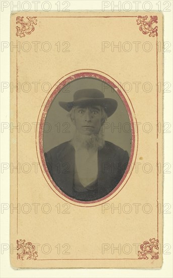 Untitled (Portrait of a Bearded Man with Hat), 1840-1900. Creator: Unknown.