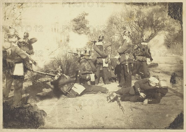 Skirmish between a Prussian Reconnaissance unit and...Faidherbe's Army..., Jan 21, 1871 Creator: Unknown.