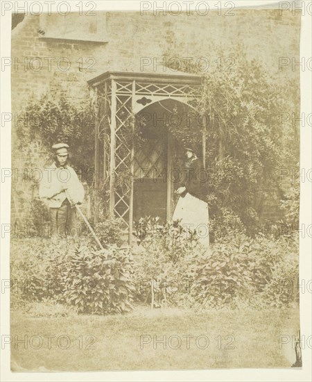 Mrs. Craik in Outdoor Garden, 1848/60. Creators: Unknown, Benjamin Mulock.