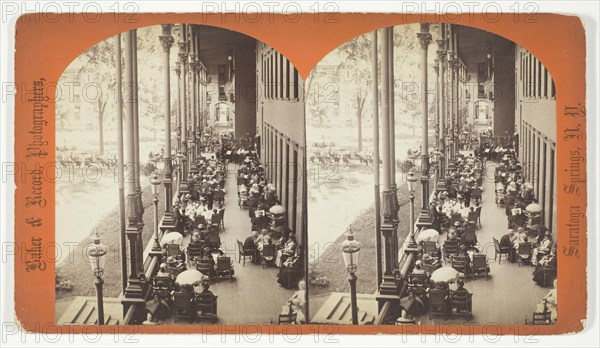 Untitled [Rear Piazza, Grand Union Hotel, Saratoga, N.Y.], late 19th century.  Creator: Baker & Record.