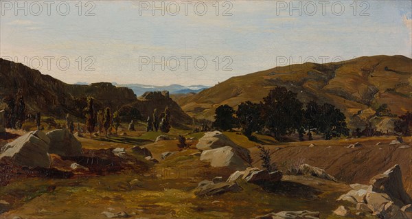 Landscape near Chiusi, Tuscany, 1841. Creator: Alexandre Desgoffe.