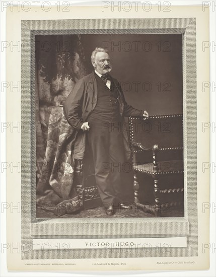 Victor Hugo (French novelist, playwright, and poet, 1802-1885), 1875/76. Creator: Bertall et Cie.