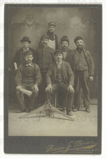 Untitled [group portrait of workmen/engineers], 1866/99.  Creator: Bonnie J. Brown.