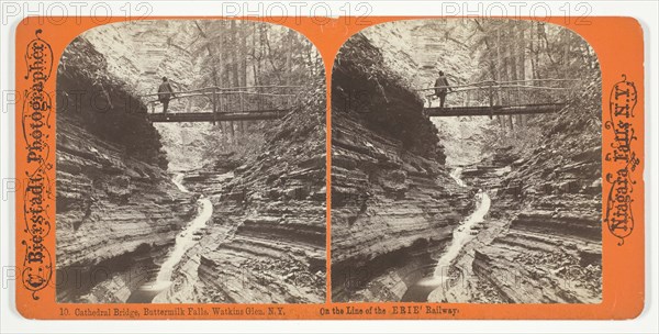 Cathedral Bridge, Buttermilk Falls, Watkins Glen, N.Y., 1863/1903. Creator: Charles Bierstadt.