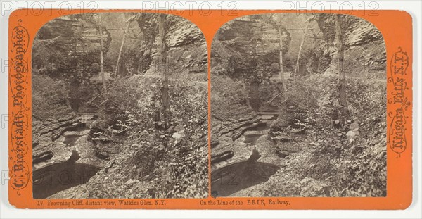 Frowning Cliff, distant view, Watkins Glen, N.Y., 1863/1903. Creator: Charles Bierstadt.