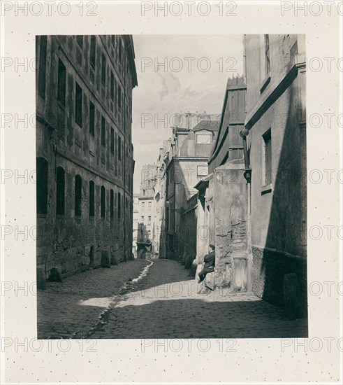 Rue Chartière (impasse Chartière) de la rue de Reims, 1865/69. Creator: Charles Marville.