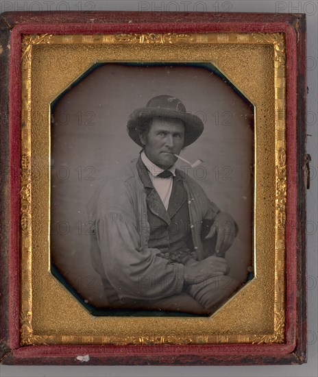 Untitled (Portrait of a Man with a Corncob Pipe), 1855. Creators: Charles Richard Meade, Henry W. Meade.