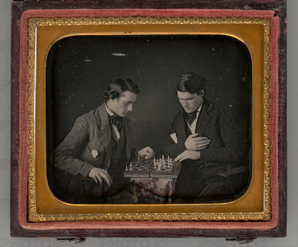 Untitled (Two Men Playing Chess), 1852. Creators: Charles Richard Meade, Henry W. Meade.