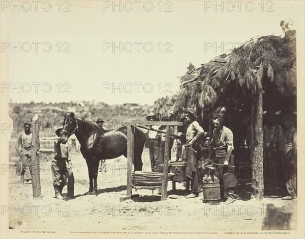 Army Forge Scene, in Front of Petersburg, August 1864. Creator: David Knox.