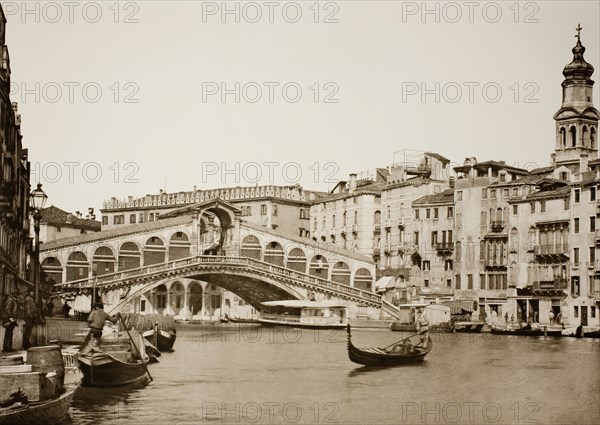 Untitled (93), c. 1890. [Rialto Bridge, Venice].  Creator: Unknown.