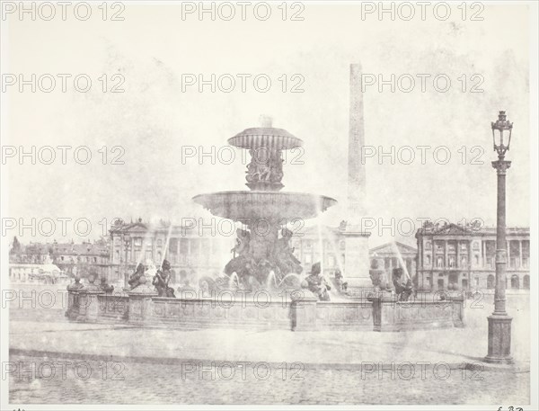 Fontaine, place de la Concorde, Paris, 1855/60, printed 1978. Creator: Edouard Baldus.