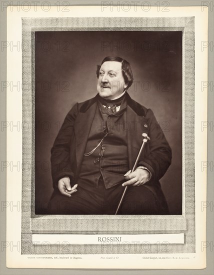 Gioachino Antonio Rossini (Italian composer, 1792-1868), 1862. Creator: Etienne Carjat.