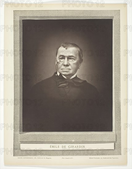 Emile De Girardin [French journalist, publicist and politician], 1875/77. Creator: Fontaine.