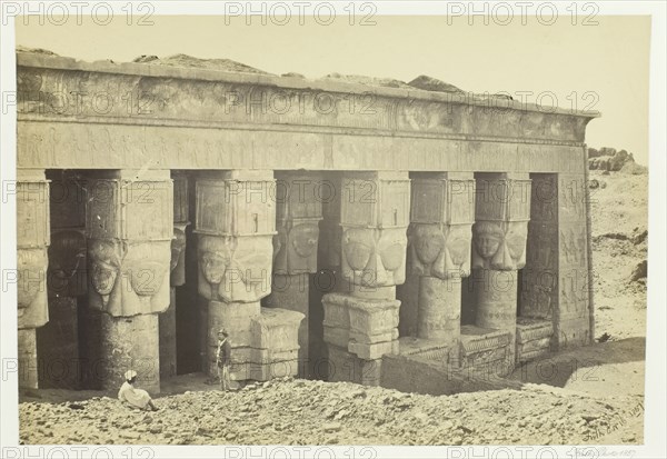 Portico of the Temple of Dendera, 1857. Creator: Francis Frith.