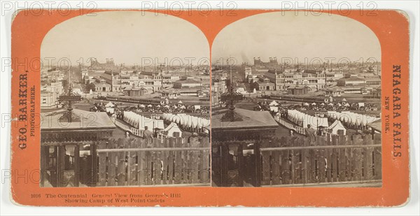 The Centennial, General View from George's Hill Showing Camp of West Point Cadets, 1876. Creator: George Barker.