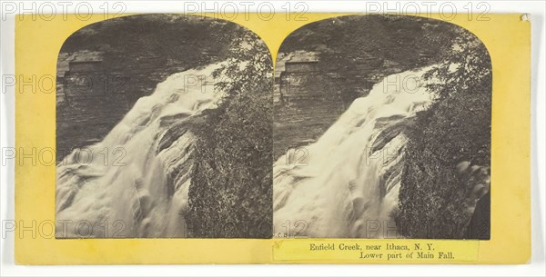 Enfield Creek, near Ithaca, N.Y. Lower part of Main Fall, 1860/65. Creator: J. C. Burritt.