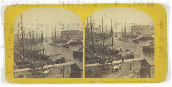 Chicago River from Rush Street Bridge, late 19th century. Creator: John Carbutt.