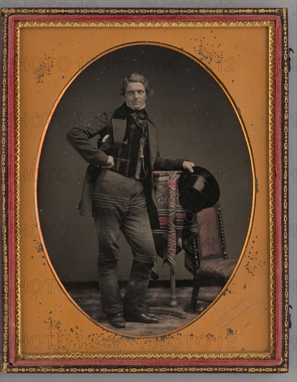 Untitled (Portrait of a Standing Man), 1851. Creator: Jeremiah D. Wells.