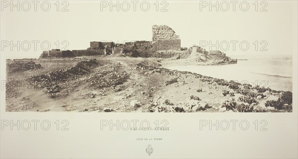 Kalaat-El-Athlit, Côté de la Terre, c. 1860. Creator: Louis de Clercq.