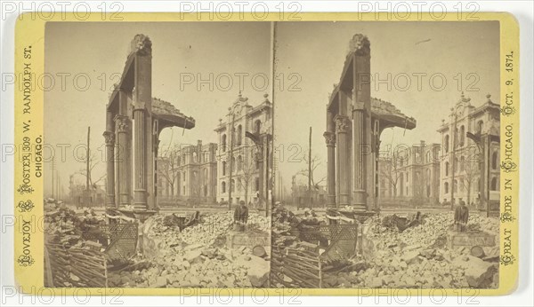 Court House, seen through ruins of Fifth National Bank, 1871. Creator: Lovejoy & Foster.