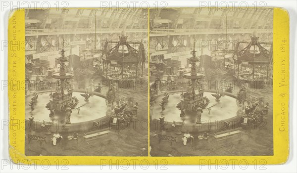 Untitled [fountain at the Chicago Interstate Industrial Exposition], 1874.  Creator: Lovejoy & Foster.