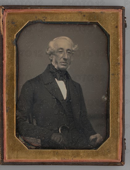 Untitled (Portrait of a Seated Man Wearing an Ascot Tie), 1847. Creator: Marcus Aurelius Root.